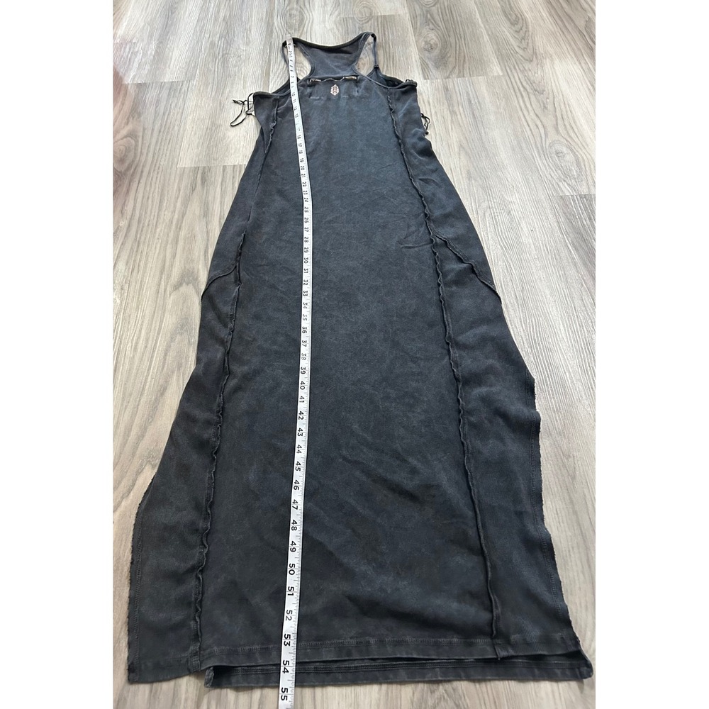 FP Movement Womens Hot Shot Maxi Dress Cotton Blend S Black Acid Wash Sleeveless - Picture 5 of 6